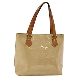 Louis Vuitton-LOUIS VUITTON Sac à main Monogram Vernis Houston Beige M91004 LV Auth 118101-Beige