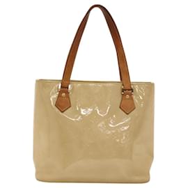 Louis Vuitton-LOUIS VUITTON Sac à main Monogram Vernis Houston Beige M91004 LV Auth 118101-Beige