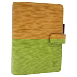 Louis Vuitton-LOUIS VUITTON Epi Agenda MM Day Planner Cover Yellow R20049 LV Auth 116573-Yellow