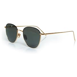 Linda Farrow-Lunettes de soleil Linda Farrow, 6397 en noir et or-Noir,Doré