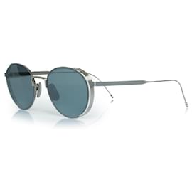 Thom Browne-Thom Browne, TB106 sunglasses with mirrored lenses-Silvery,Grey