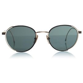 Occhiali da sole Thom Browne, TB 106 A BLK GLD 50 D'oro