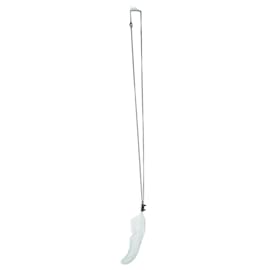 Ann Demeulemeester, collar de metal con pluma blanca Plata Blanco