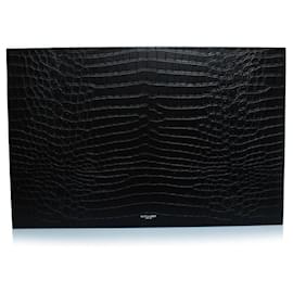 Saint Laurent-Saint Laurent, Large crocodile embossed leather box-Black