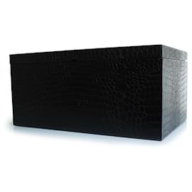 Saint Laurent-Saint Laurent, Large crocodile embossed leather box-Black