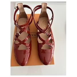 Tod's-Ballet flats-Dark red