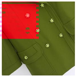 Chanel-Chanel Fall 1996 96A Gripoix Button Red Wool Coat-Red