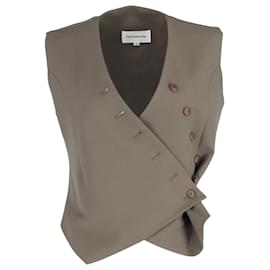 Autre Marque-The Frankie Shop Maesa Cross Vest in Olive Polyester-Green,Olive green