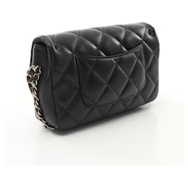 Chanel-Sac à bandoulière en cuir d'agneau matelassé Chanel Small Flap Pearl AS1436-Noir