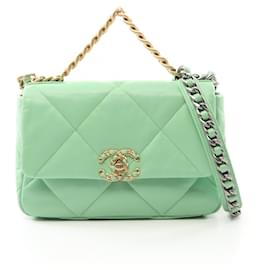 Chanel-Sac à épaule matelassé en agneau Chanel 19 AS1160-Vert
