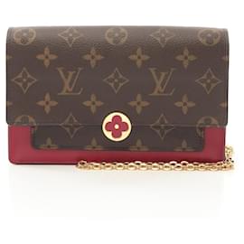 Louis Vuitton-Sac à chaîne 2 en 1 Portefeuille Flore Monogram Louis Vuitton M69578-Marron