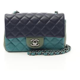 Chanel-Chanel Lambskin Mini Matelasse 20 Shoulder Bag A69900-Blue