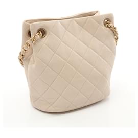 Chanel-Chanel Lambskin Small Bucket Bag Shoulder Bag AS3873-Brown,Beige