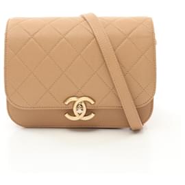 Chanel-Chanel Caviar Skin Matelasse Shoulder Bag AS2823-Brown,Beige