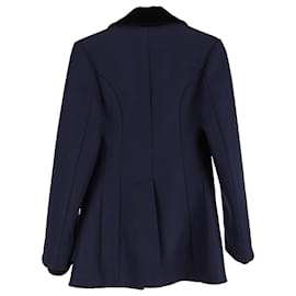 Alexander Mcqueen-McQ by Alexander Double-Breasted Coat in Navy Blue Wool-Blue,Navy blue