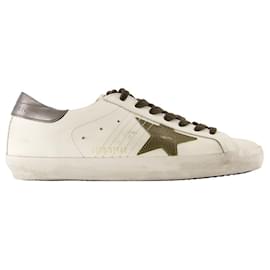 Golden Goose-Super Star Sneakers - Golden Goose Deluxe Brand - Cuir - Blanc-Blanc