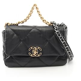 Chanel-Chanel Lambskin 19 Matelasse Shoulder Bag AS1160-Black