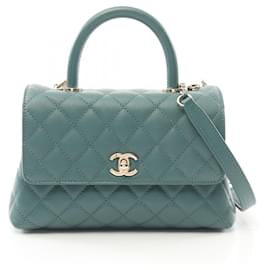 Chanel-Chanel Caviar Skin Coco Handle Flap Handbag A92990-Green
