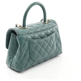 Chanel-Chanel Caviar Skin Coco Handle Flap Handbag A92990-Green