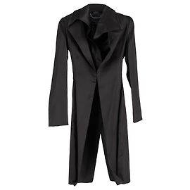 Alexander McQueen langer Mantel aus schwarzer Seide Schwarz