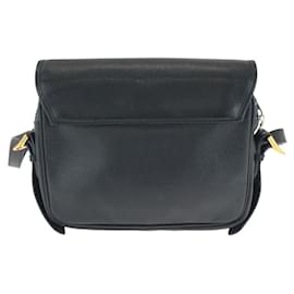 Yves Saint Laurent-Yves Saint Laurent Leather YSL Shoulder Bag 502485-Black