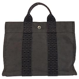 Hermès-Sac tote Herline PM en toile Hermes-Gris