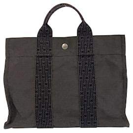Hermès-Sac tote Herline PM en toile Hermes-Gris