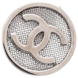 Chanel-Chanel Stainless Steel Coco Mark Mesh Necklace B17/A-Silvery,Metallic
