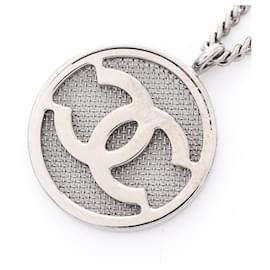 Chanel-Collier en maille Coco Mark en acier inoxydable Chanel B17/A-Argenté,Métallisé