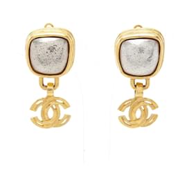 Chanel-Chanel GP Coco Mark Earrings-Golden,Metallic