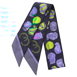 Hermès-Hermes Silk Twilly JOCKEY Scarf-Black