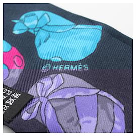 Hermès-Hermes Silk Twilly JOCKEY Scarf-Black