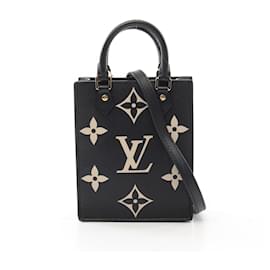 Louis Vuitton-Sac à main Petit Sac Plat Bicolore Monogram Empreinte Louis Vuitton M81416-Noir