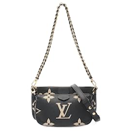 Louis Vuitton-Sac à bandoulière 2 en 1 Louis Vuitton Monogram Empreinte Multi Pochette Accessoires M45777-Noir