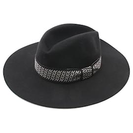Hermès-Hermes Rabbit Felt Faubourg Velvet Bias H Ribbon Clou de Selle Hat-Black