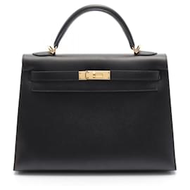 Hermès-Sac Kelly 2way Epsom Hermes Noir □J Stamp (2006)-Noir