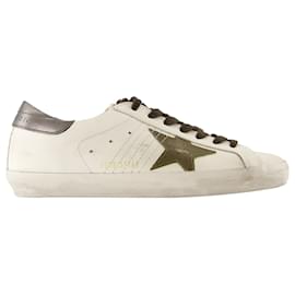 Golden Goose-Super Star Sneakers - Golden Goose Deluxe Brand - Cuir - Blanc-Blanc