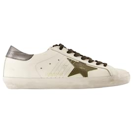 Golden Goose-Super Star Sneakers - Golden Goose Deluxe Brand - Cuir - Blanc-Blanc