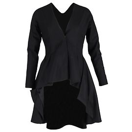 Blazer assimétrico Alexander McQueen em lã virgem preta Preto
