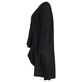 Alexander Mcqueen-Alexander McQueen Asymmetric Blazer in Black Virgin Wool-Black