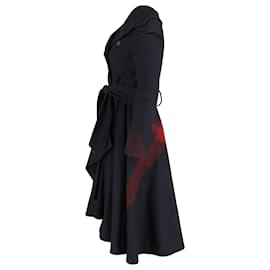 Alexander Mcqueen-Alexander McQueen Double Breasted Coat in Navy Wool-Navy blue