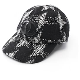 Chanel-Chanel Wool Cotton Coco Mark Cap-Black