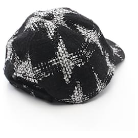 Chanel-Chanel Wool Cotton Coco Mark Cap-Black