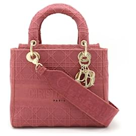 Christian Dior-Christian Dior Canvas Lady D-Lite 2way Bag-Pink