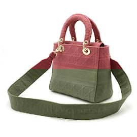Christian Dior-Christian Dior Canvas Lady D-Lite 2way Bag-Pink