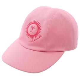 Hermès-Hermes Cotton Davis Sunshine Cap-Pink