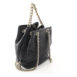 Chanel-Chanel Leather Matelasse Studs Coco Mark Backpack AS1515-Black