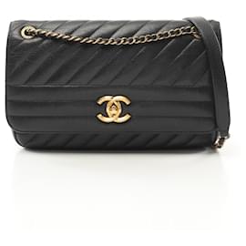 Chanel-Sac à bandoulière Chanel en cuir avec le motif Coco Mark A93231-Noir