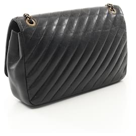 Chanel-Sac à bandoulière Chanel en cuir avec le motif Coco Mark A93231-Noir