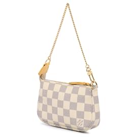 Louis Vuitton-Mini Pochette Accessoires Louis Vuitton Damier Azur Illustre Blanc-Blanc